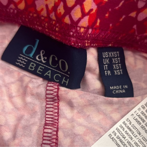 NWOT D&Co Beach Women’s Pink & Orange Tone Pull On Pants SZ XXS🩷 - Picture 10 of 11